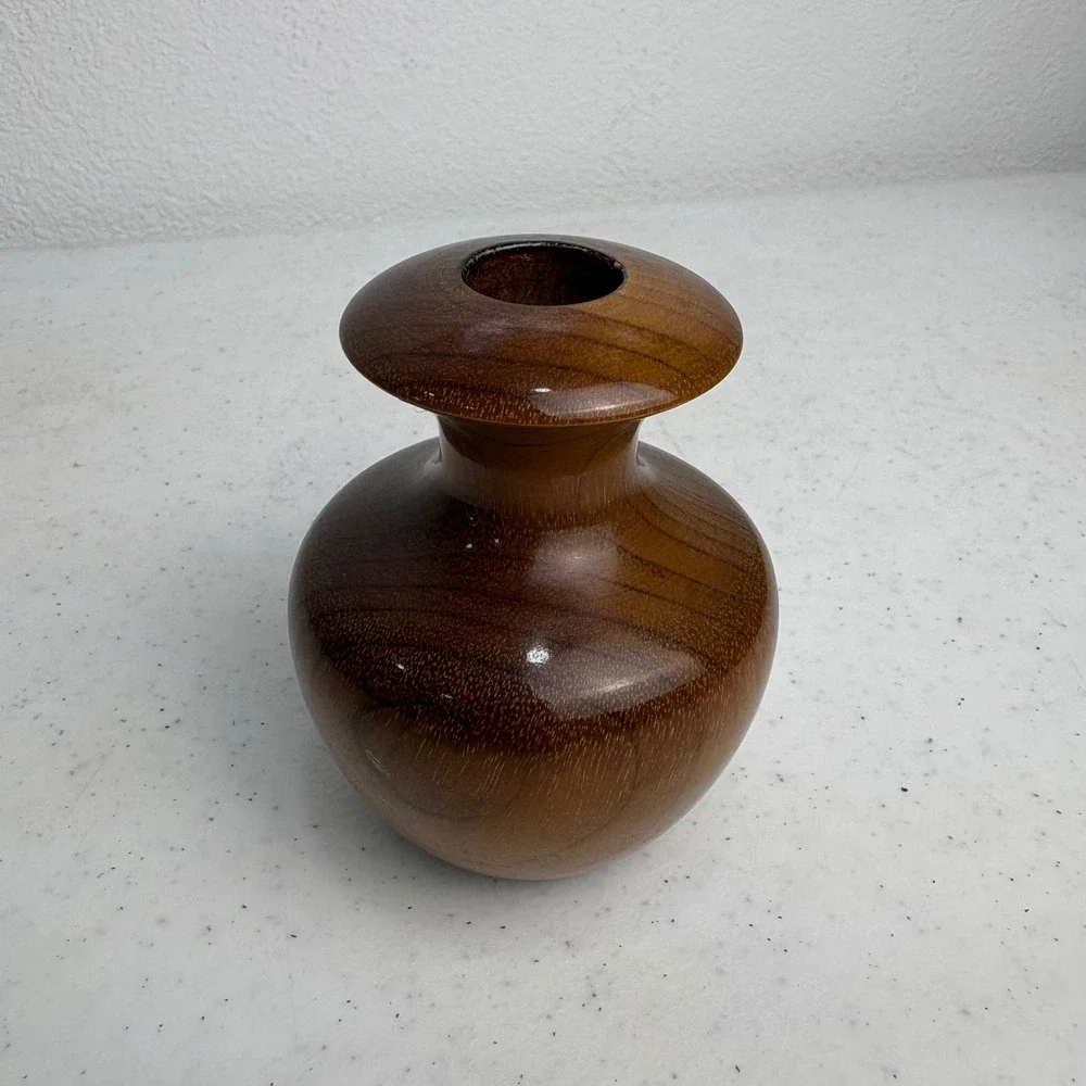 Beaudette's Oregon Myrtlewood Bud Vase Handcrafted Wood Decor Coquille Oregon